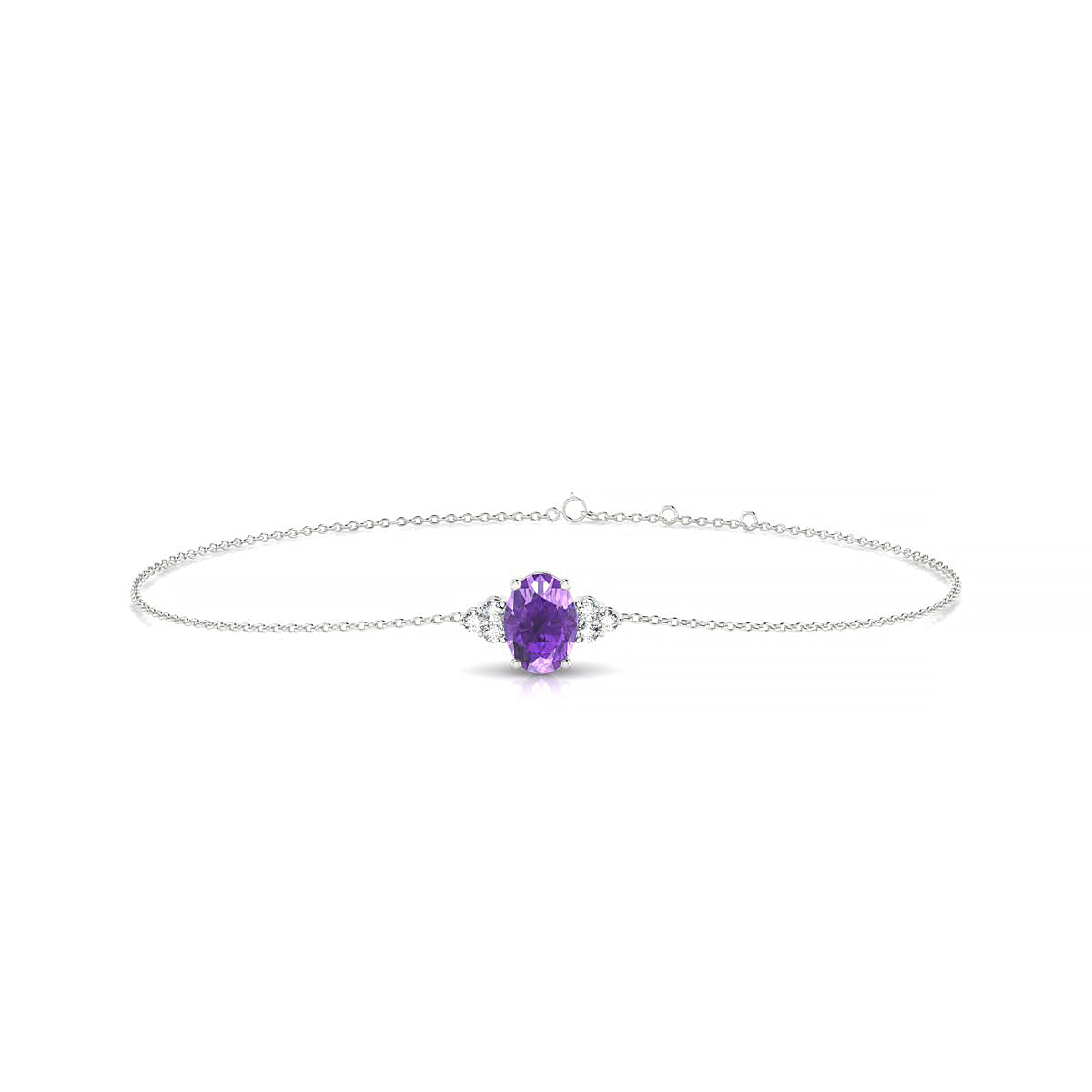 Mirage | 18k White Gold 7 x 5 mm Oval Amethyst Bracelet
