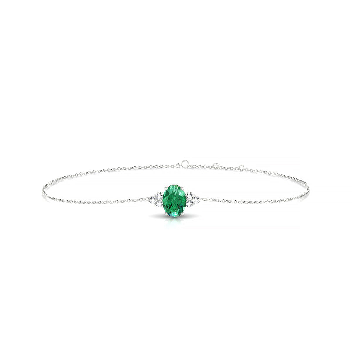 Mirage | 18k White Gold 7 x 5 mm Oval Emerald Bracelet