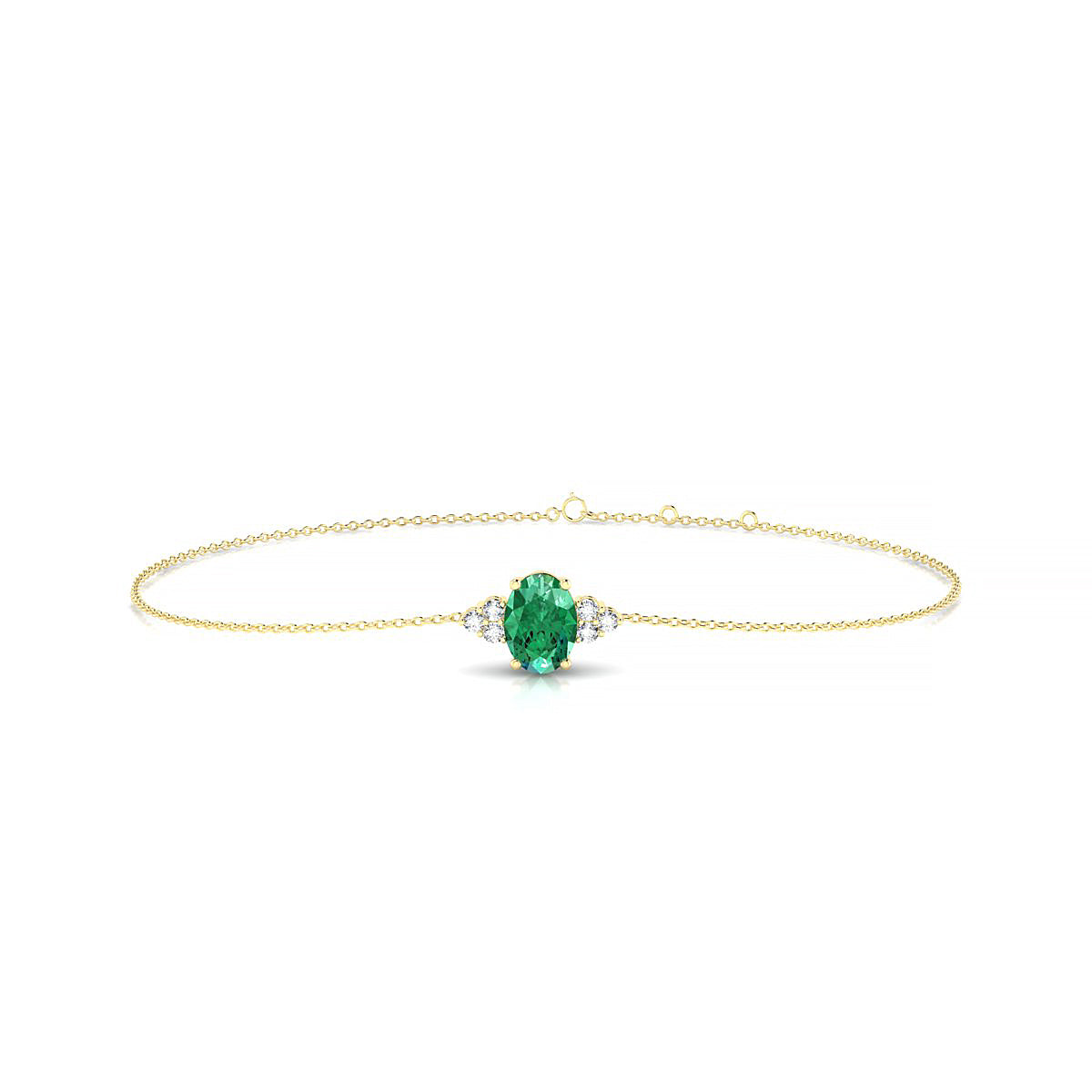 Mirage | 18k Yellow Gold 7 x 5 mm Oval Emerald Bracelet