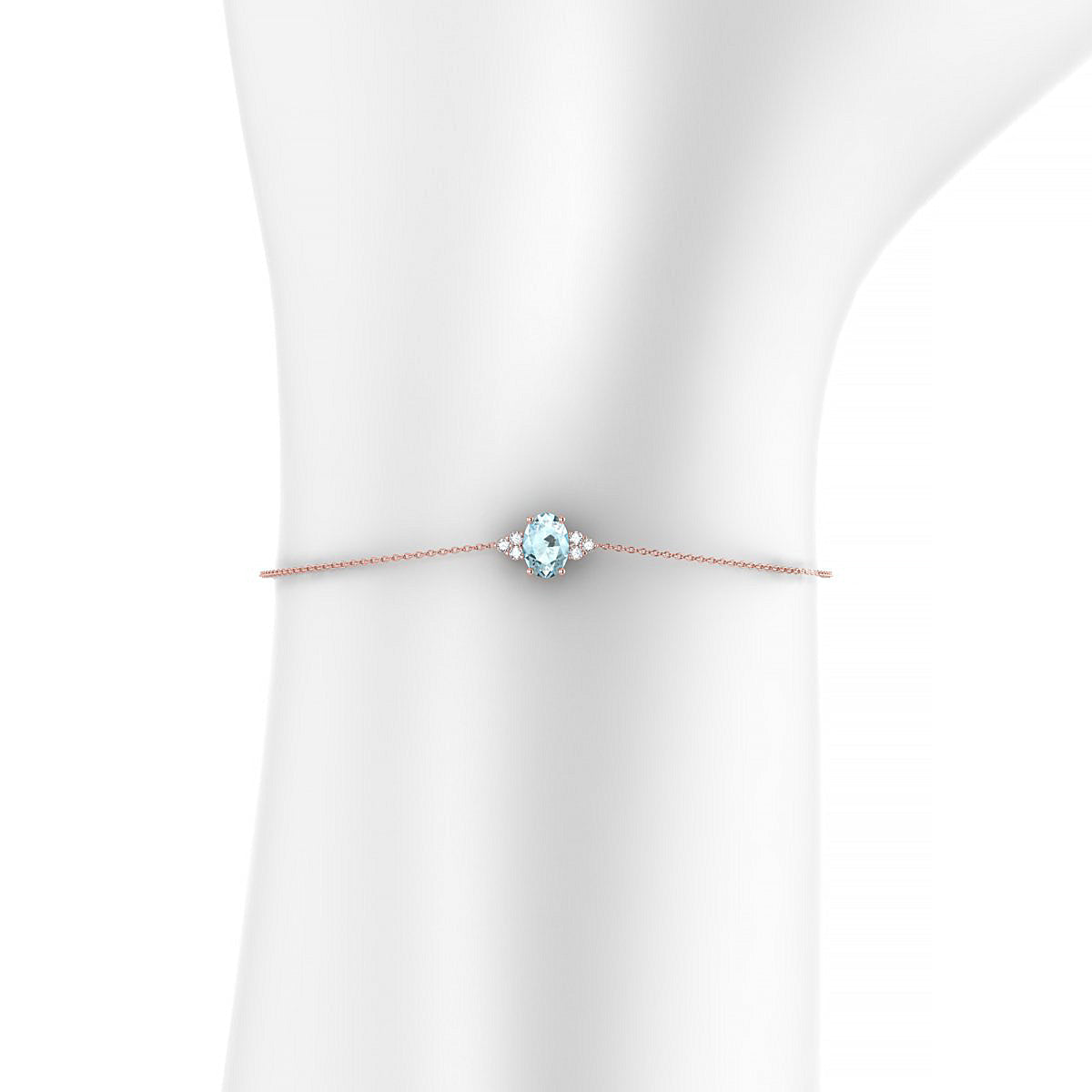 Mirage | 18k Rose Gold 7 x 5 mm Oval Aquamarine Bracelet