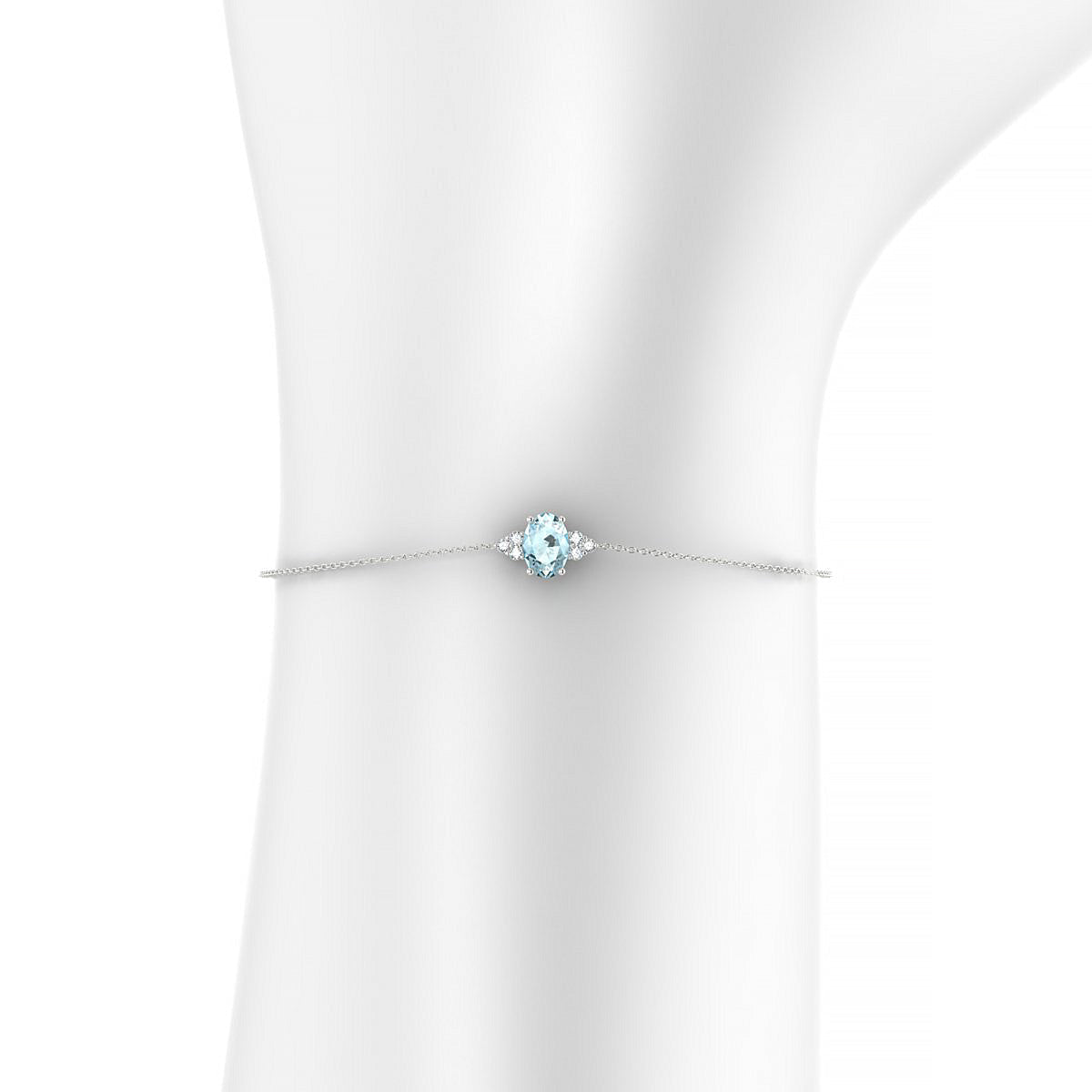 Mirage | 18k White Gold 7 x 5 mm Oval Aquamarine Bracelet