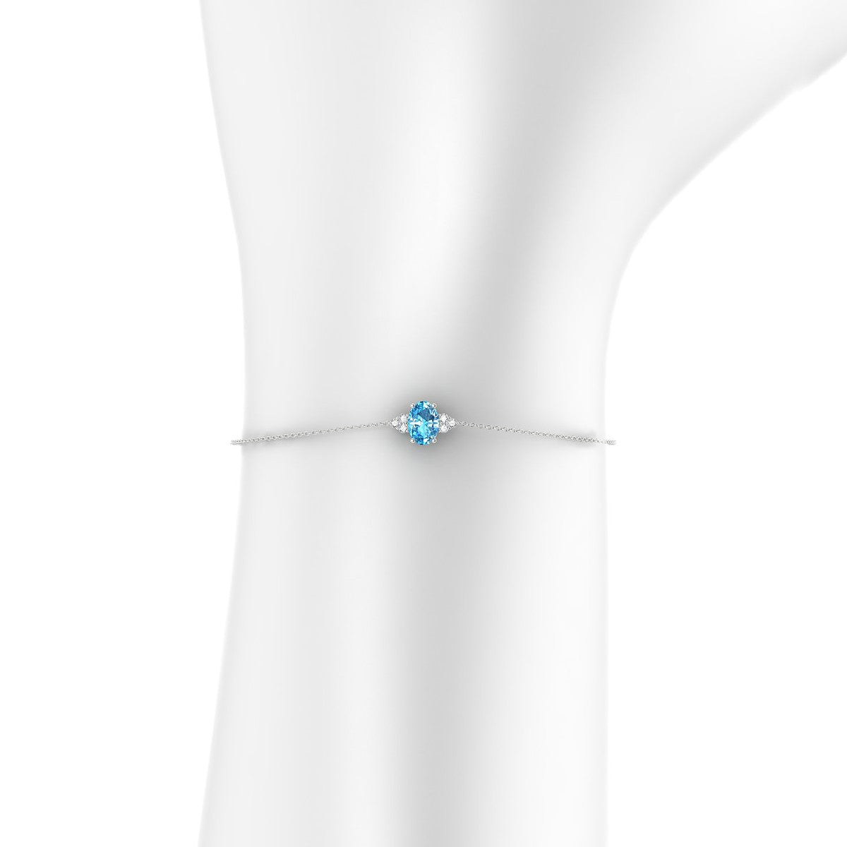 Mirage | 18k White Gold 7 x 5 mm Oval Topaz Bracelet