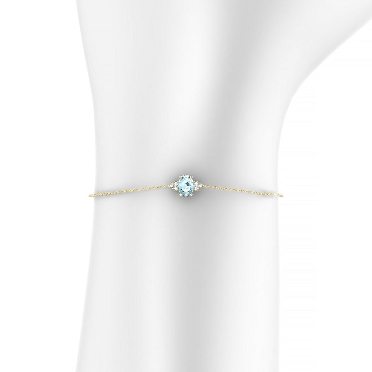 Mirage | 18k Yellow Gold 7 x 5 mm Oval Aquamarine Bracelet