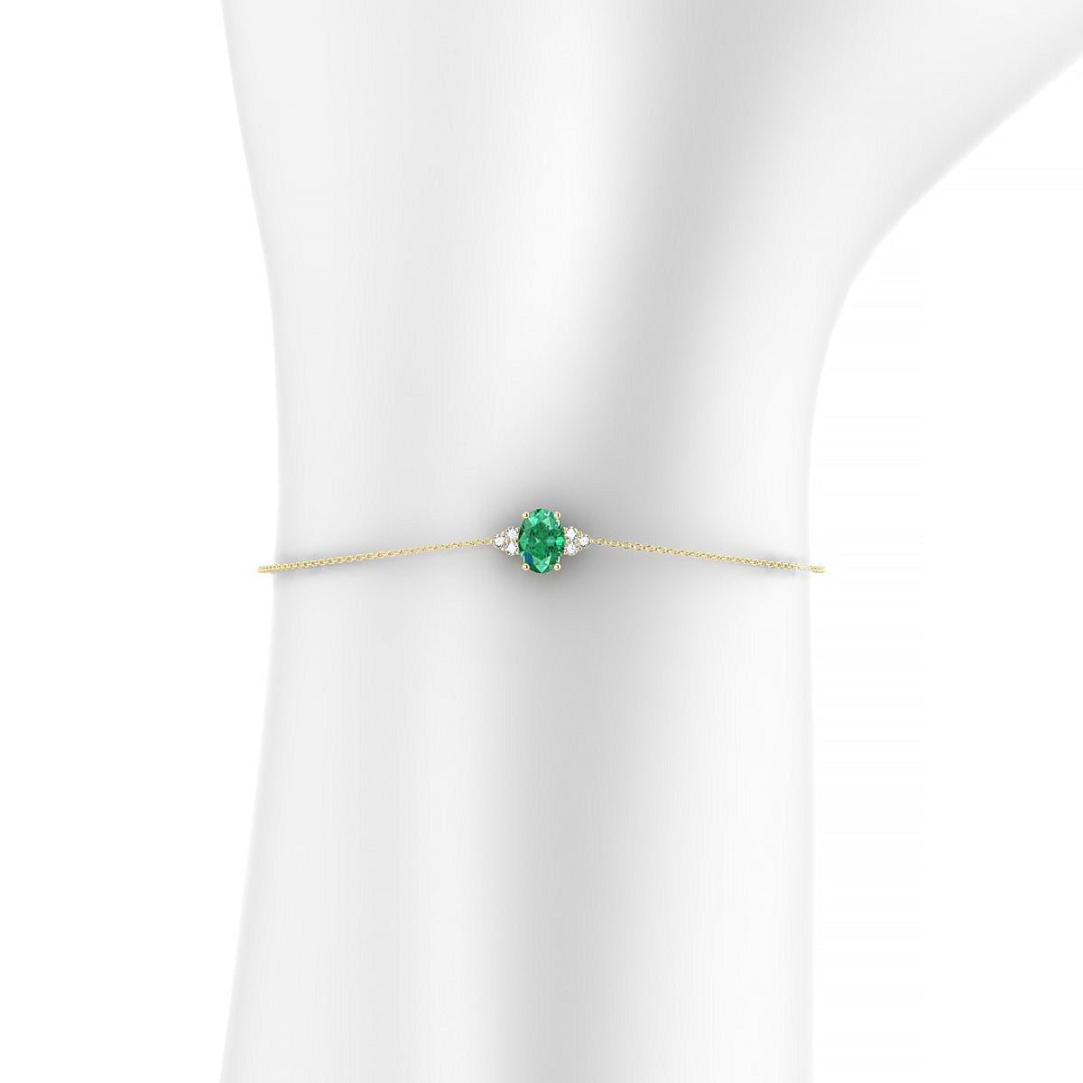 Mirage | 18k Yellow Gold 7 x 5 mm Oval Emerald Bracelet