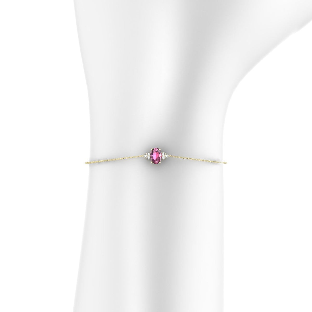 Mirage | 18k Yellow Gold 7 x 5 mm Oval Rhodolite Bracelet