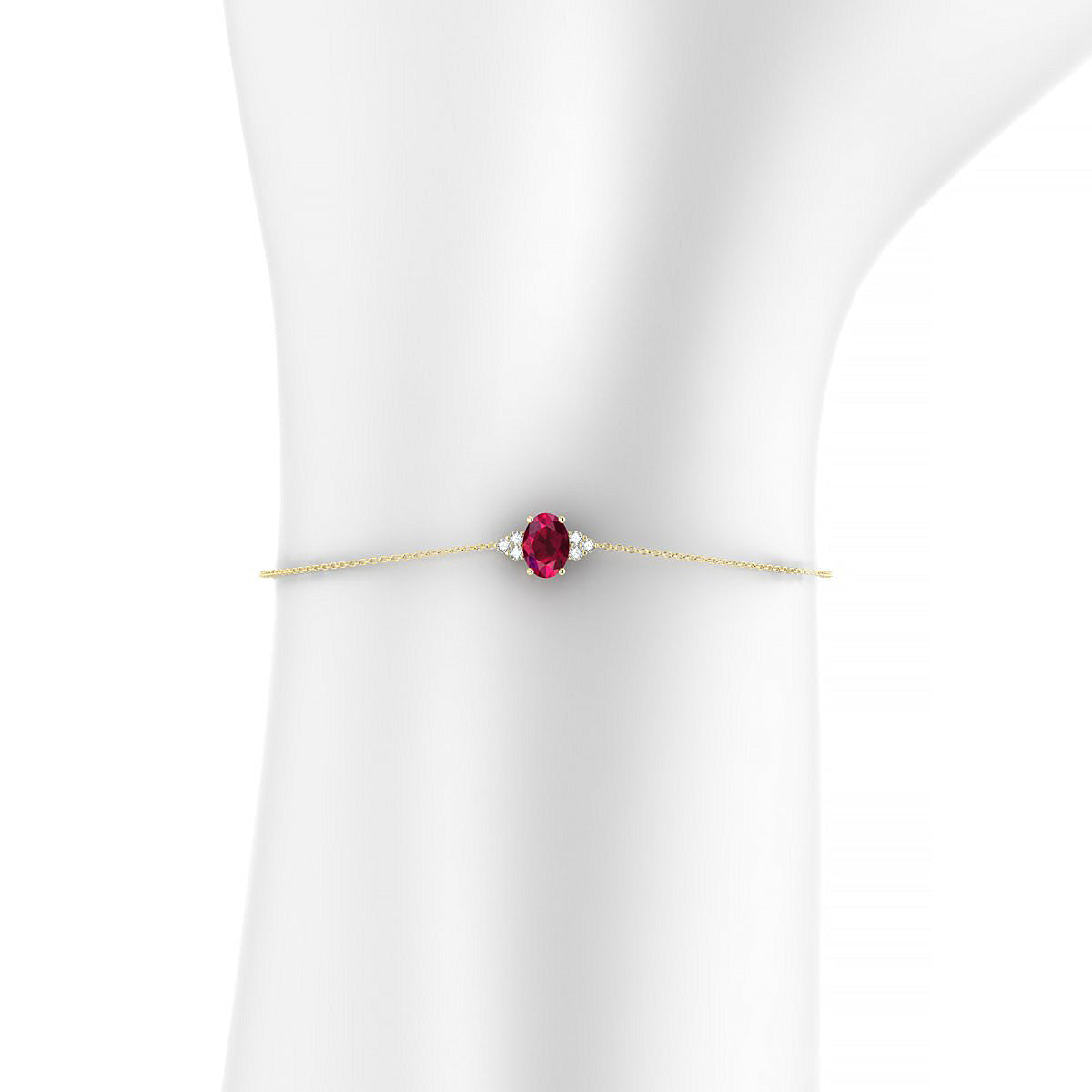 Mirage | 18k Yellow Gold 7 x 5 mm Oval Ruby Bracelet