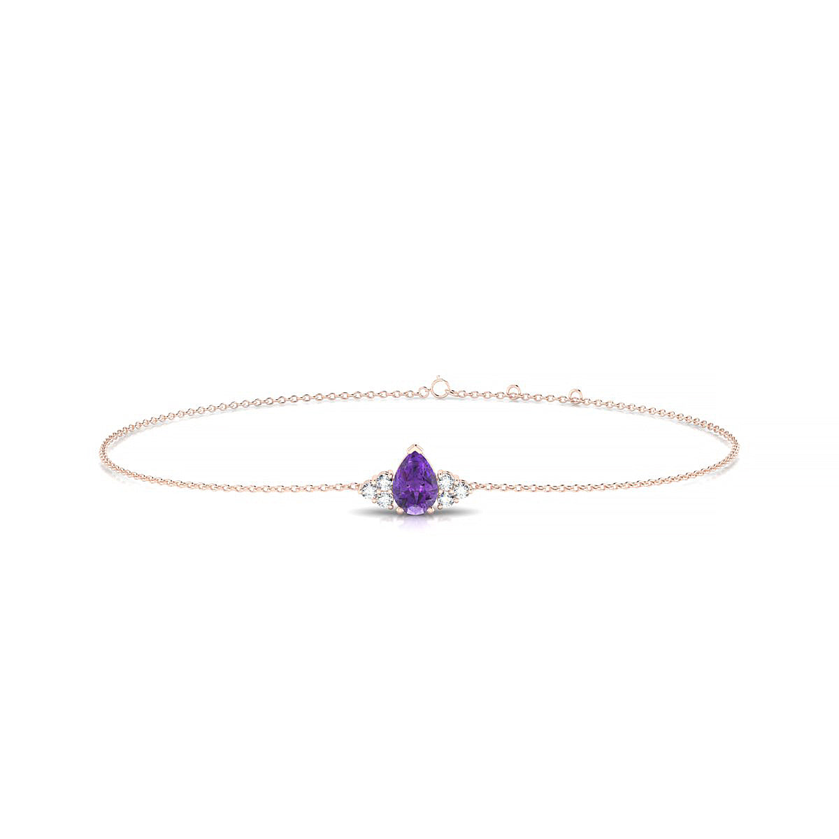 Mirage | 18k Rose Gold 6 x 4 mm Pear Amethyst Bracelet