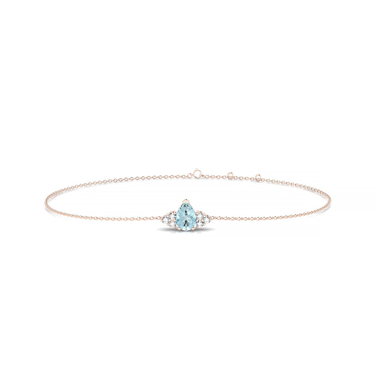 Mirage | 18k Rose Gold 6 x 4 mm Pear Aquamarine Bracelet