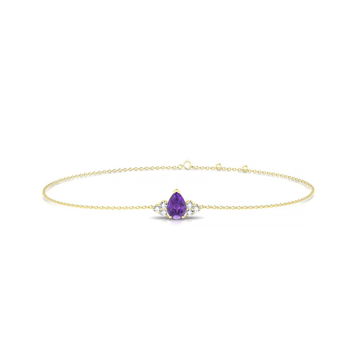 Mirage | 18k Yellow Gold 6 x 4 mm Pear Amethyst Bracelet