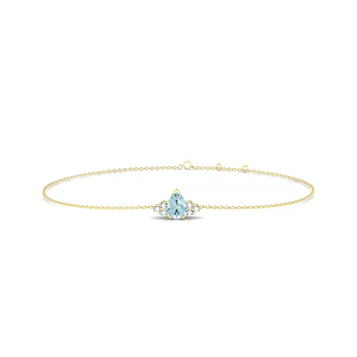Mirage | 18k Yellow Gold 6 x 4 mm Pear Aquamarine Bracelet