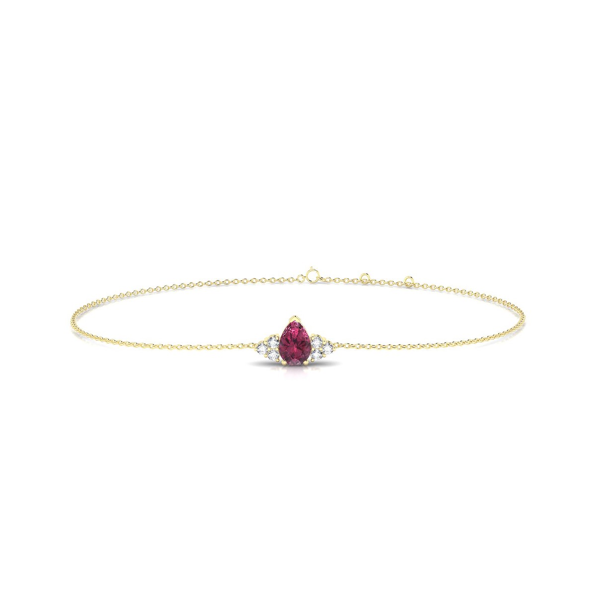 Mirage | 18k Yellow Gold 6 x 4 mm Pear Rhodolite Bracelet