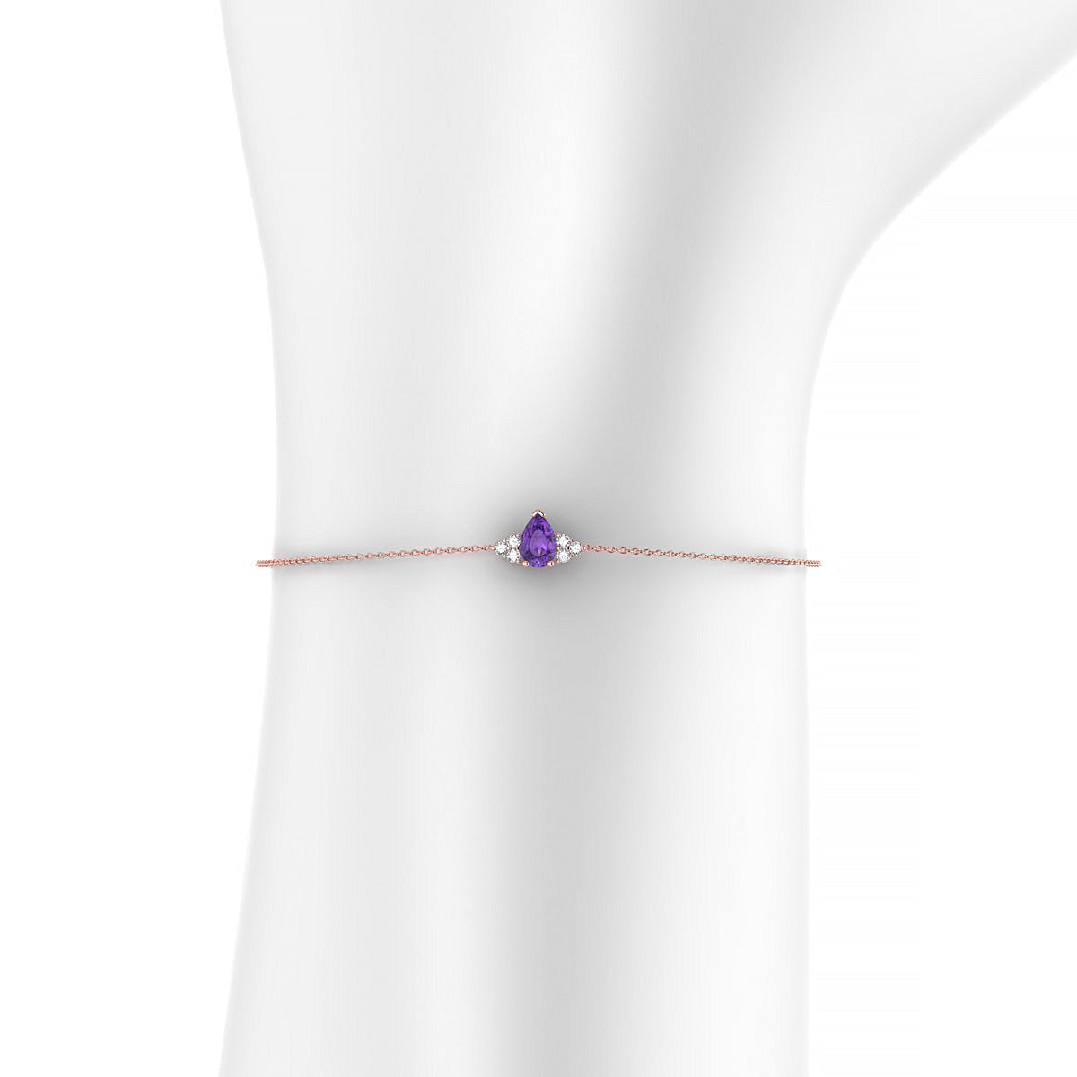 Mirage | 18k Rose Gold 6 x 4 mm Pear Amethyst Bracelet