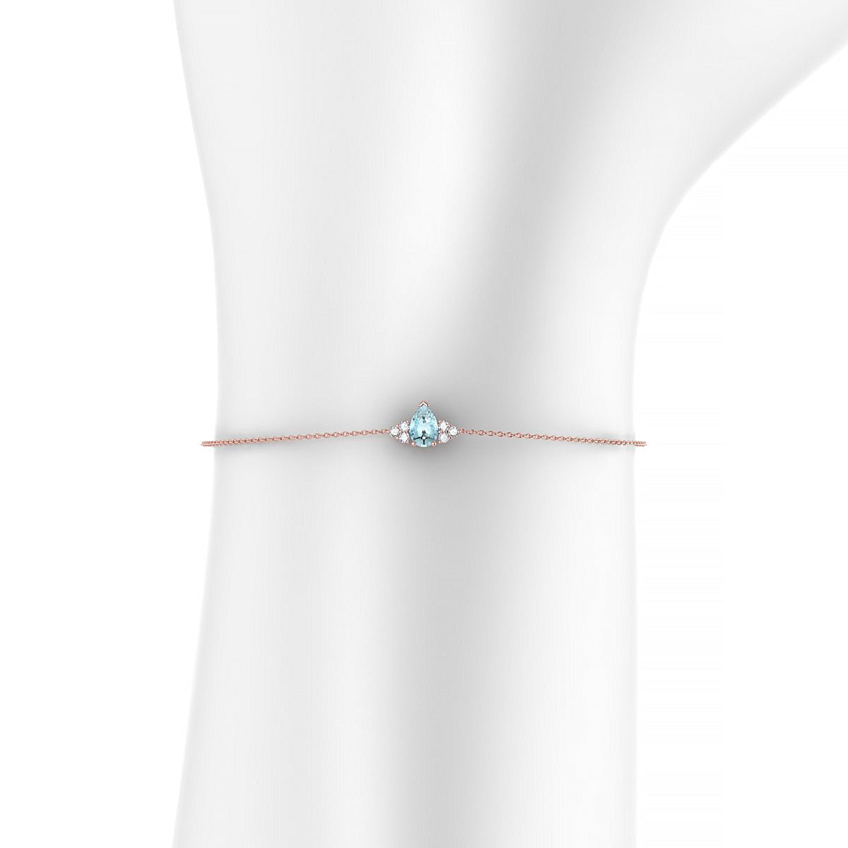 Mirage | 18k Rose Gold 6 x 4 mm Pear Aquamarine Bracelet