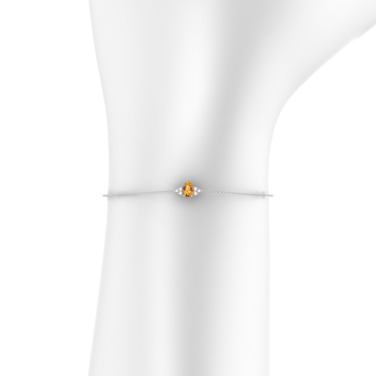 Mirage | 18k White Gold 6 x 4 mm Pear Citrine Bracelet