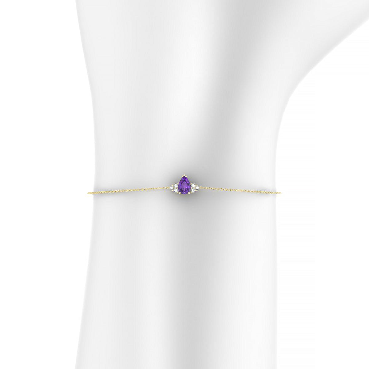 Mirage | 18k Yellow Gold 6 x 4 mm Pear Amethyst Bracelet