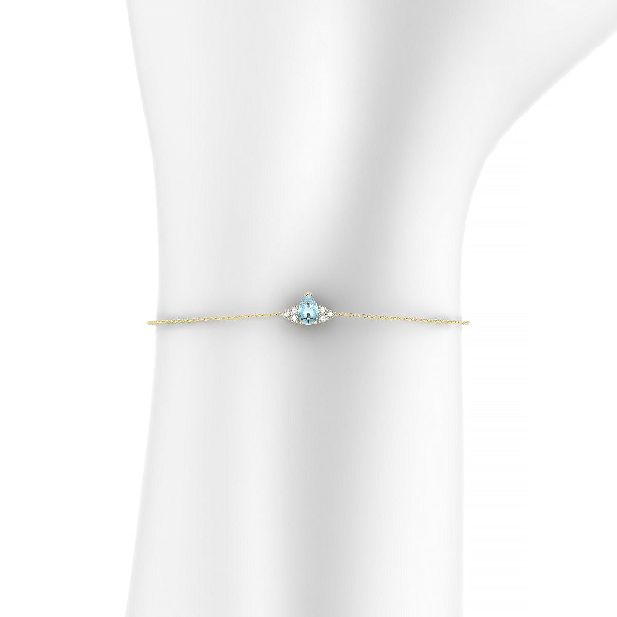 Mirage | 18k Yellow Gold 6 x 4 mm Pear Aquamarine Bracelet