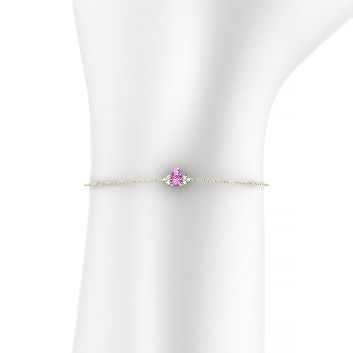 Mirage | 18k Yellow Gold 6 x 4 mm Pear Pink Sapphire Bracelet