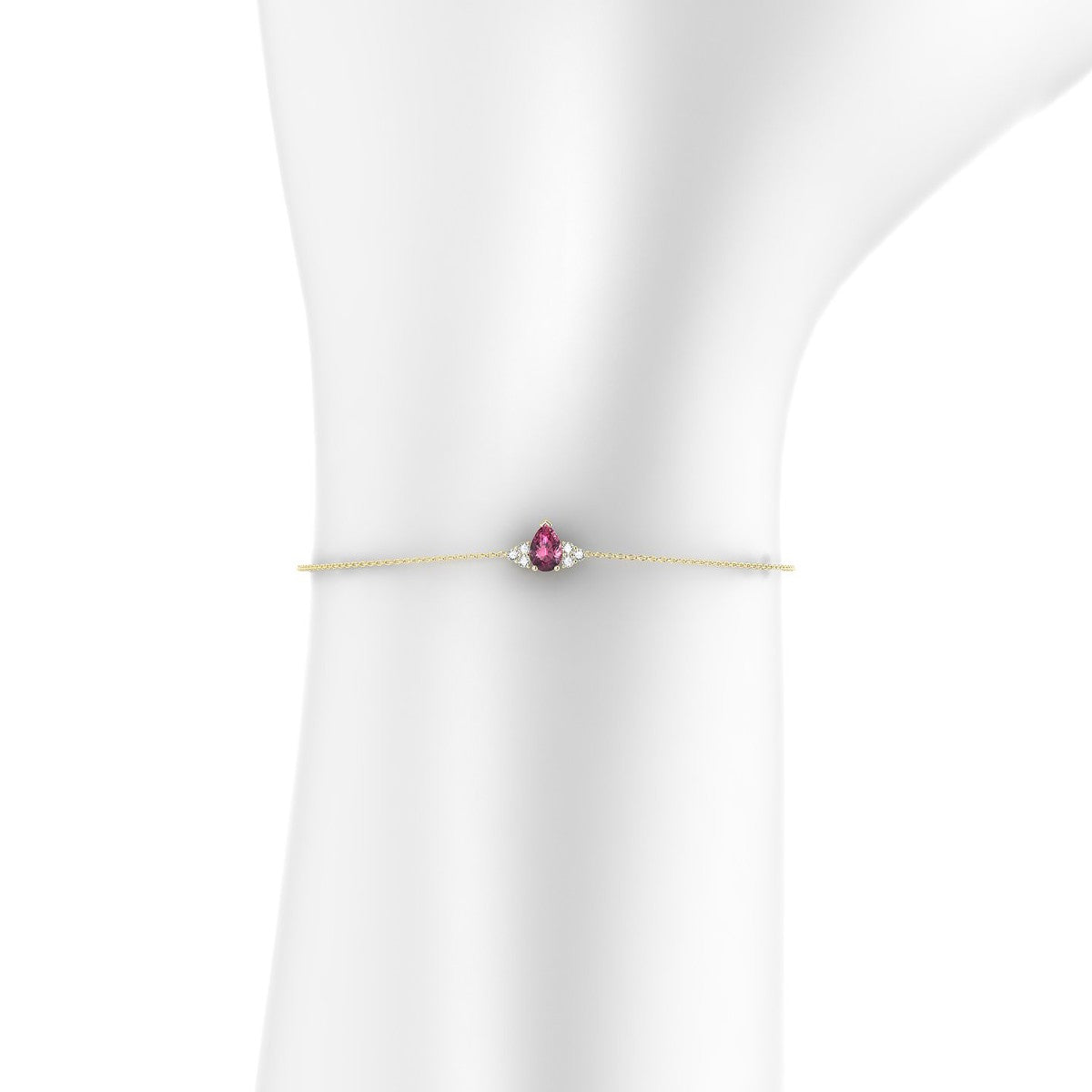 Mirage | 18k Yellow Gold 6 x 4 mm Pear Rhodolite Bracelet
