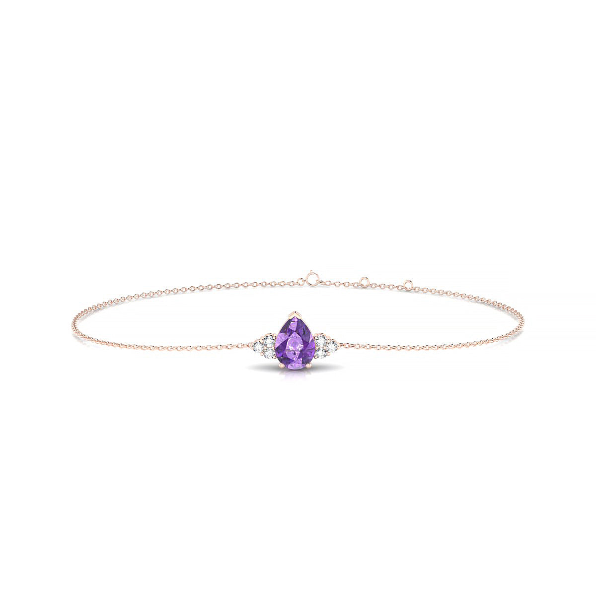 Mirage | 18k Rose Gold 7 x 5 mm Pear Amethyst Bracelet