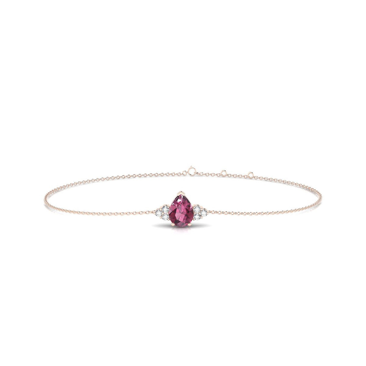 Mirage | 18k Rose Gold 7 x 5 mm Pear Rhodolite Bracelet