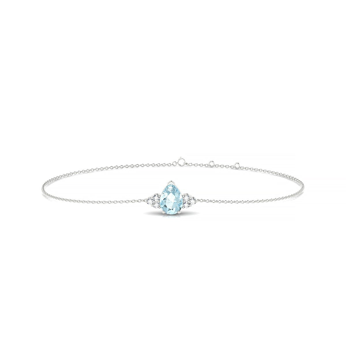 Mirage | 18k White Gold 7 x 5 mm Pear Aquamarine Bracelet