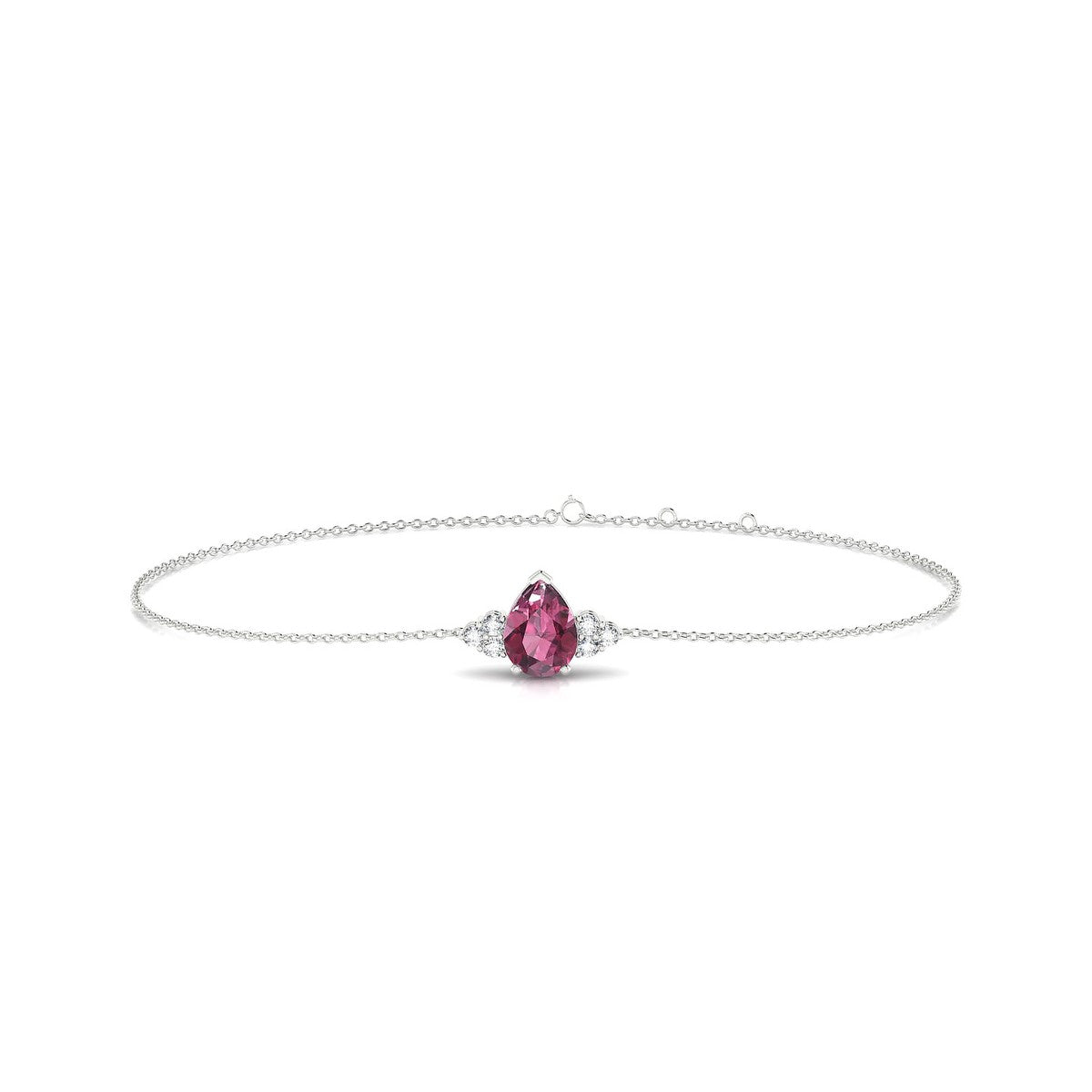 Mirage | 18k White Gold 7 x 5 mm Pear Rhodolite Bracelet