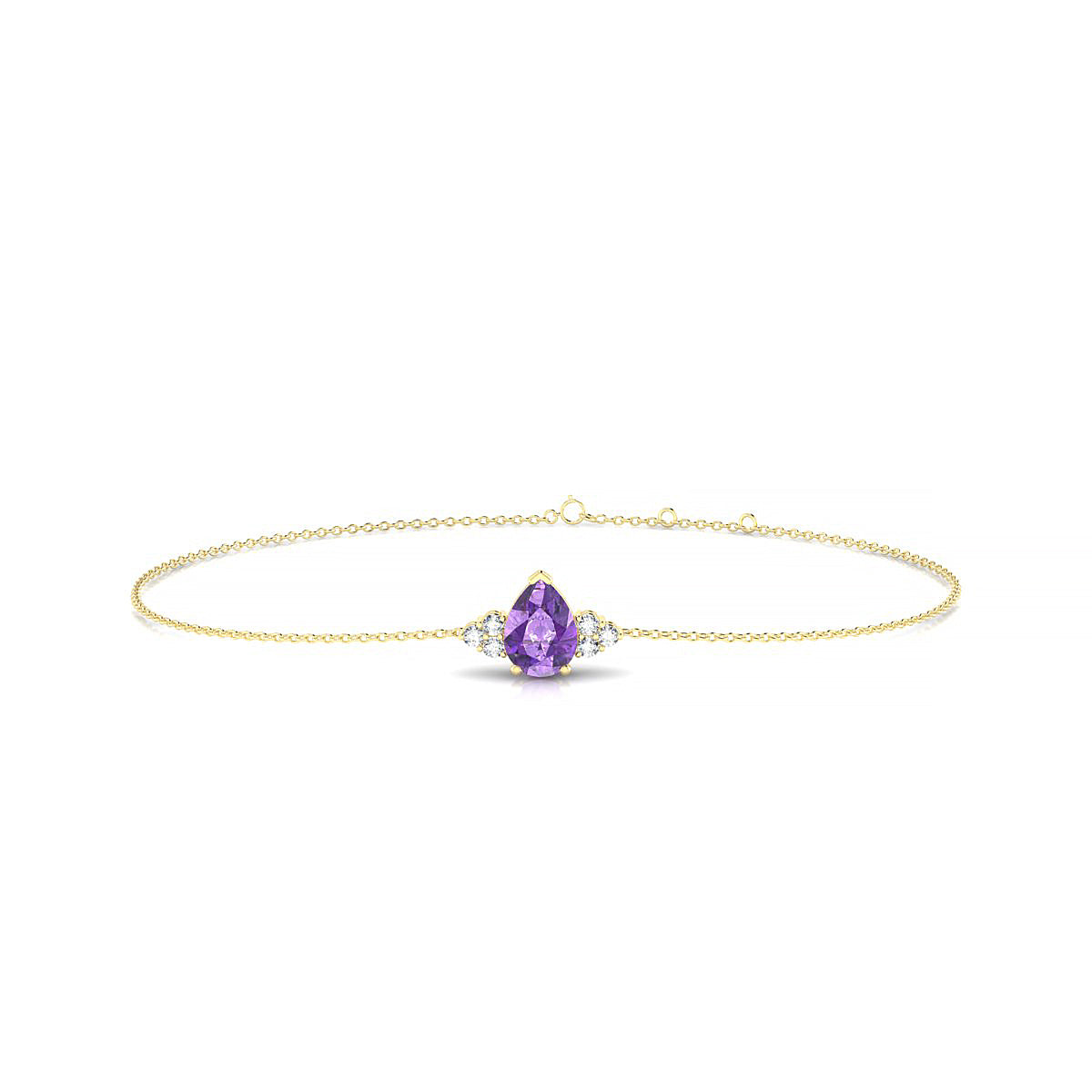 Mirage | 18k Yellow Gold 7 x 5 mm Pear Amethyst Bracelet