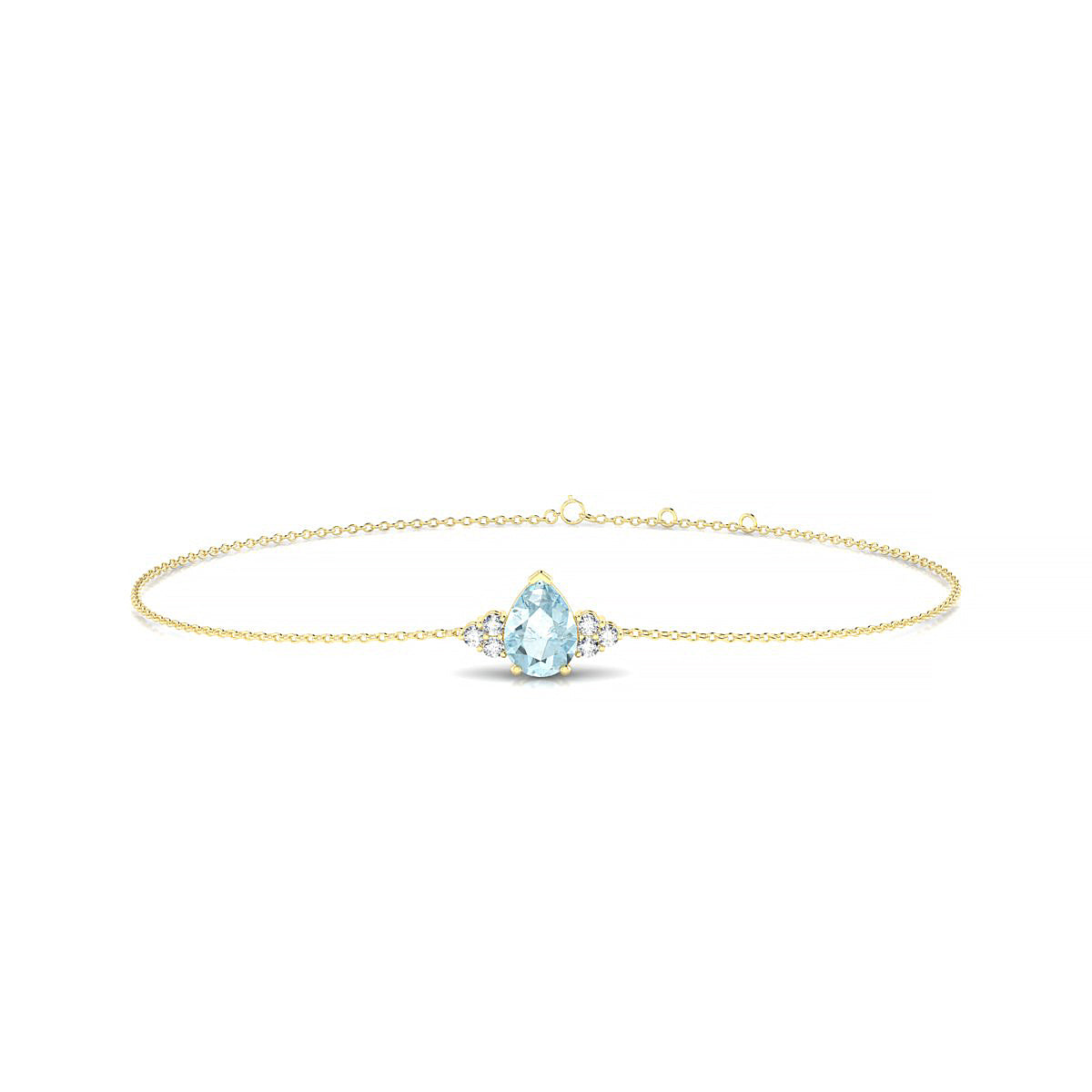Mirage | 18k Yellow Gold 7 x 5 mm Pear Aquamarine Bracelet