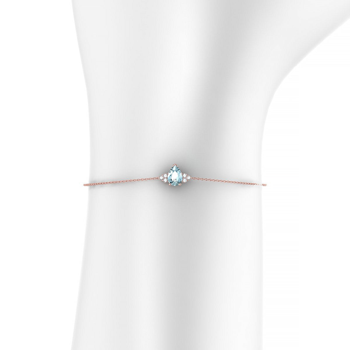 Mirage | 18k Rose Gold 7 x 5 mm Pear Aquamarine Bracelet