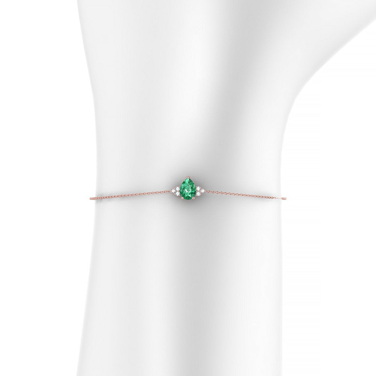 Mirage | 18k Rose Gold 7 x 5 mm Pear Emerald Bracelet
