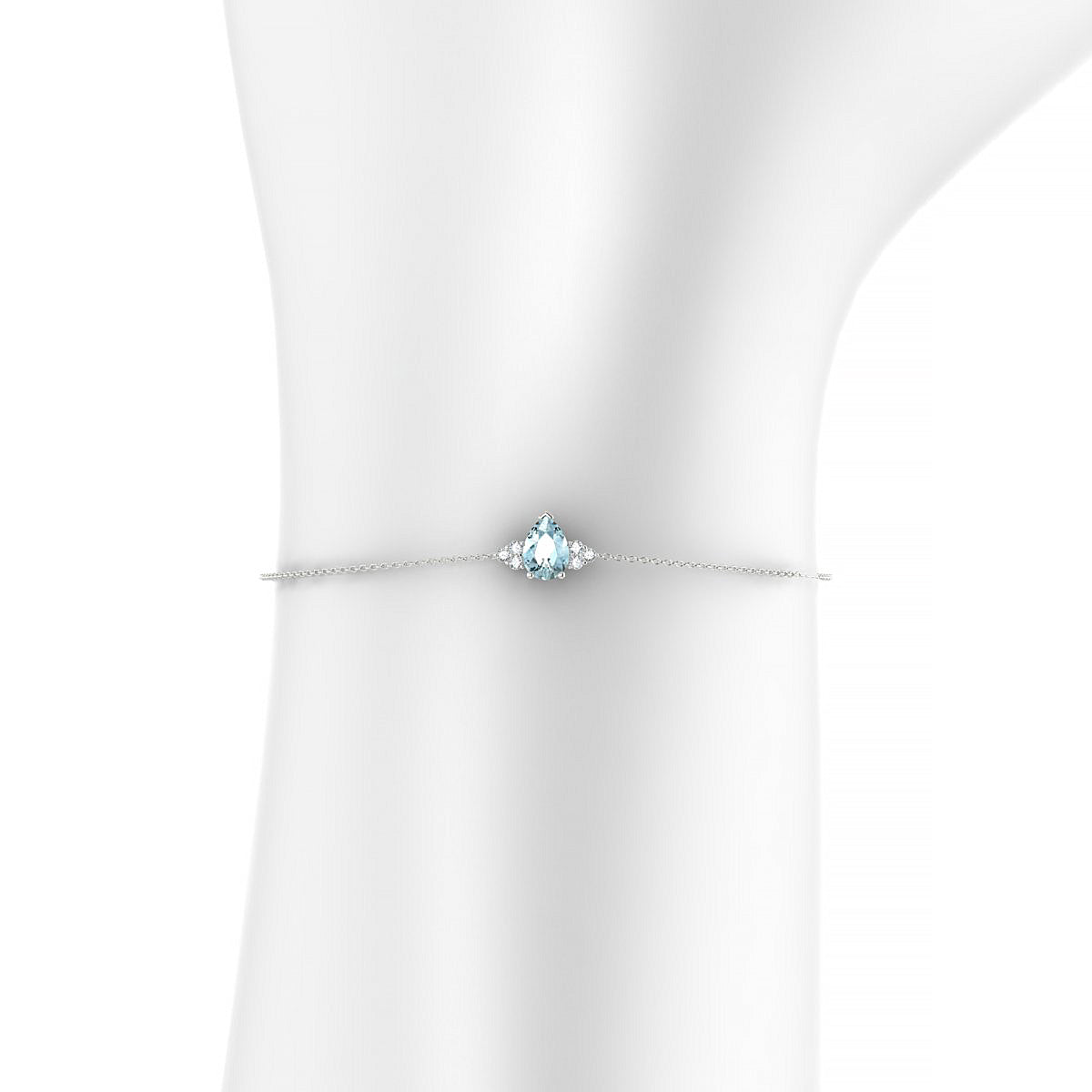 Mirage | 18k White Gold 7 x 5 mm Pear Aquamarine Bracelet