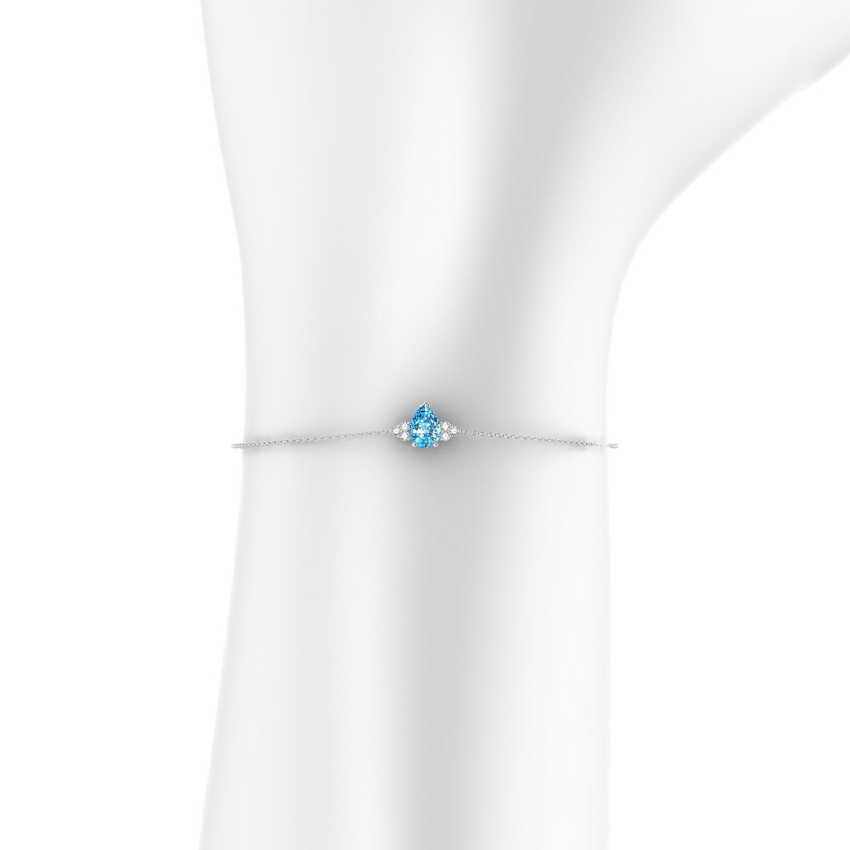 Mirage | 18k White Gold 7 x 5 mm Pear Topaz Bracelet