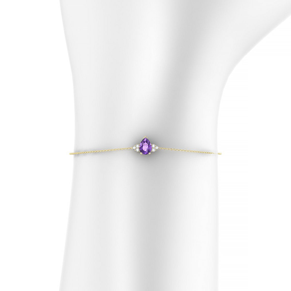 Mirage | 18k Yellow Gold 7 x 5 mm Pear Amethyst Bracelet