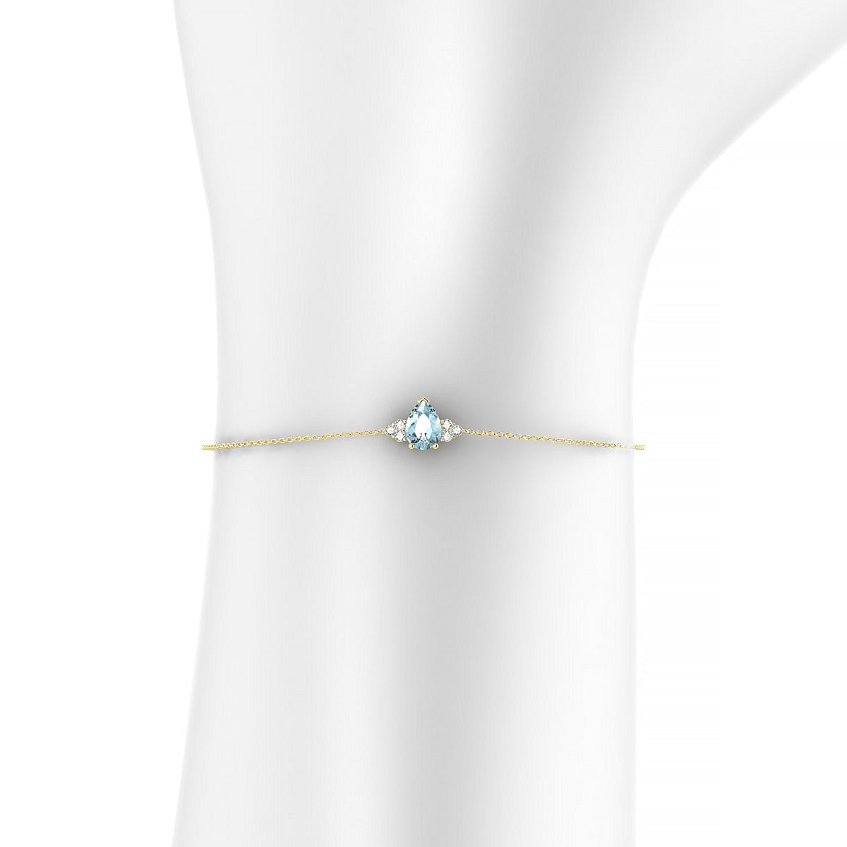 Mirage | 18k Yellow Gold 7 x 5 mm Pear Aquamarine Bracelet