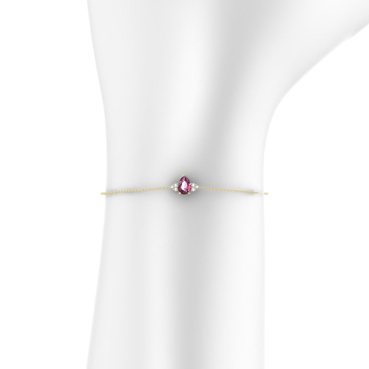Mirage | 18k Yellow Gold 7 x 5 mm Pear Rhodolite Bracelet