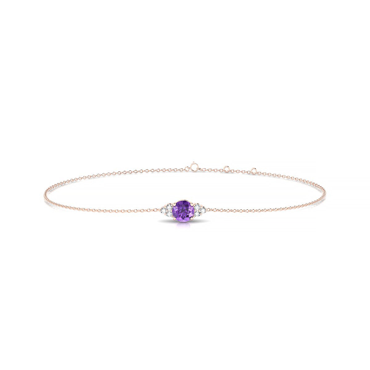 Mirage | 18k Rose Gold 4.5 mm Round Amethyst Bracelet