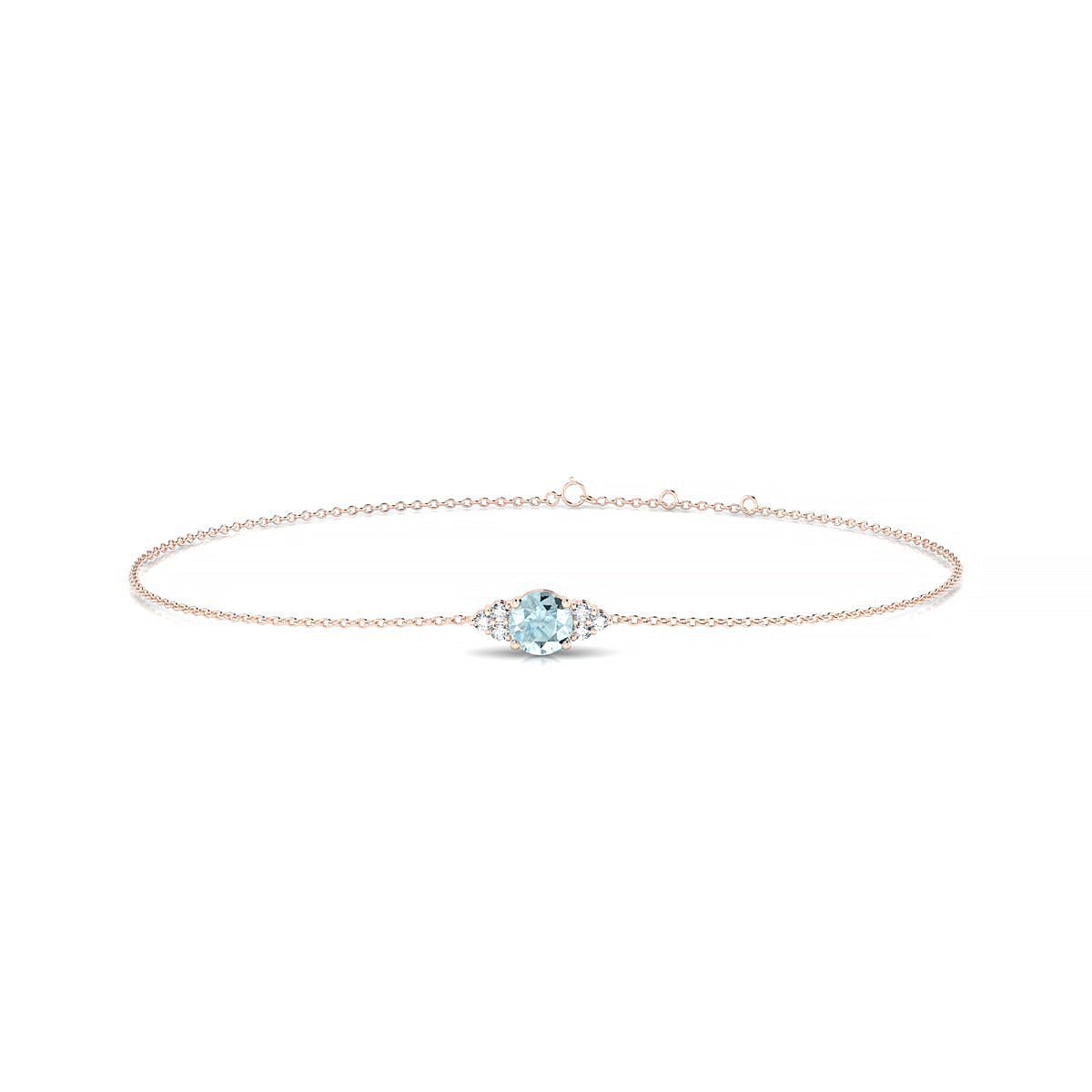 Mirage | 18k Rose Gold 4.5 mm Round Aquamarine Bracelet