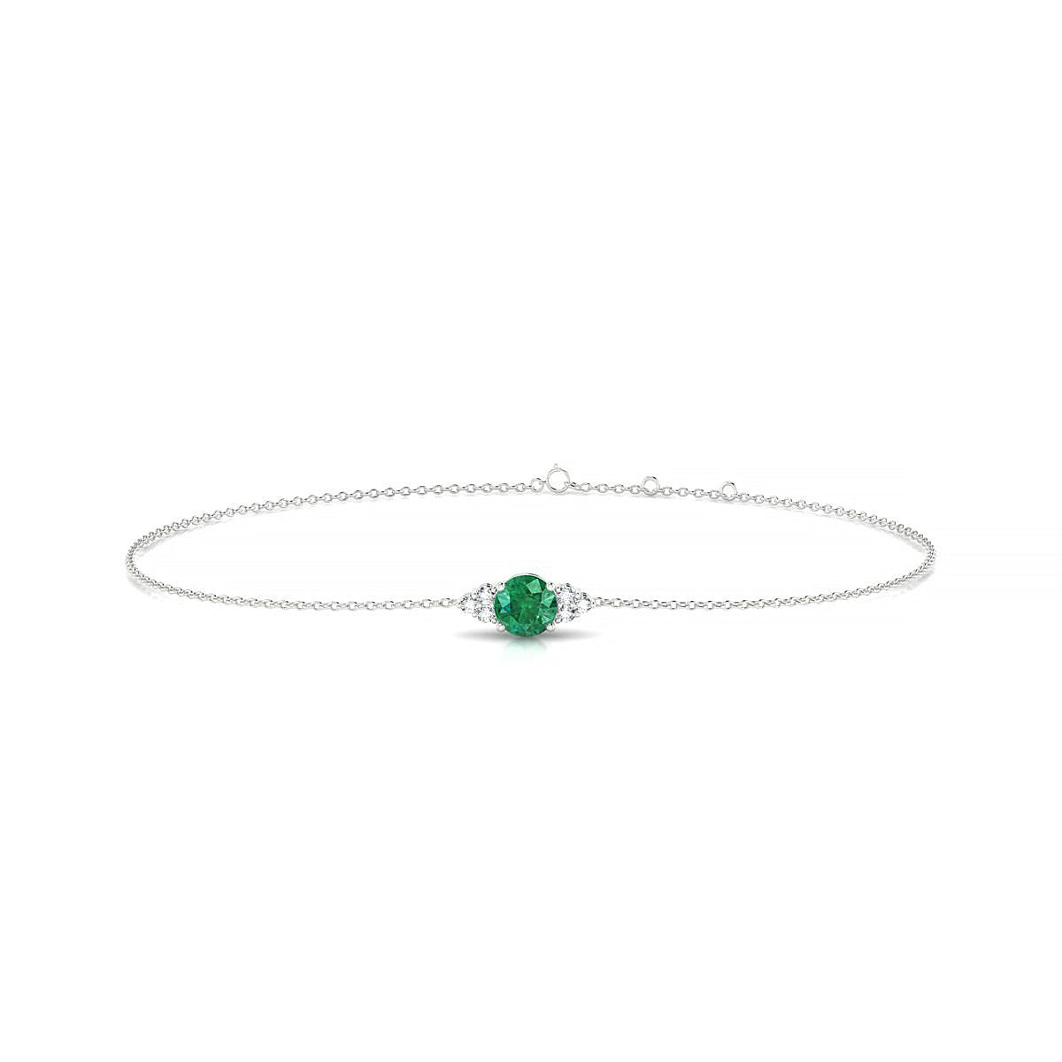 Mirage | 18k White Gold 4.5 mm Round Emerald Bracelet