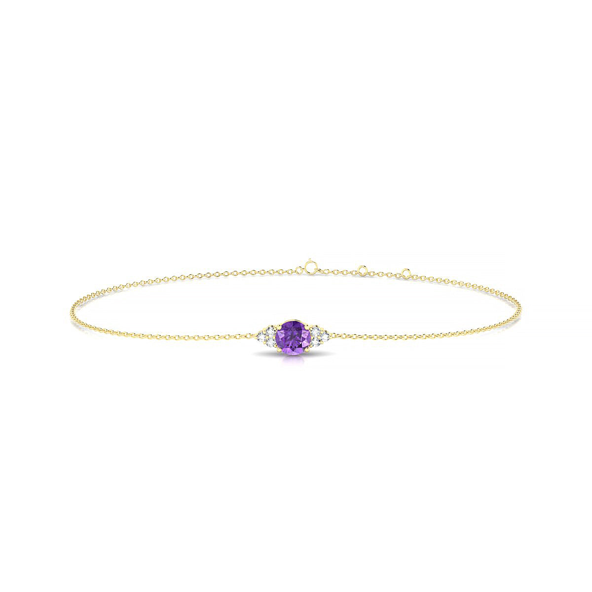 Mirage | 18k Yellow Gold 4.5 mm Round Amethyst Bracelet
