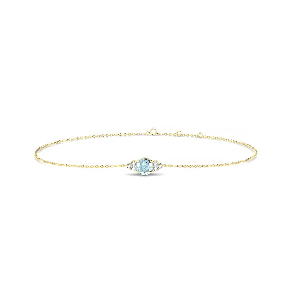 Mirage | 18k Yellow Gold 4.5 mm Round Aquamarine Bracelet