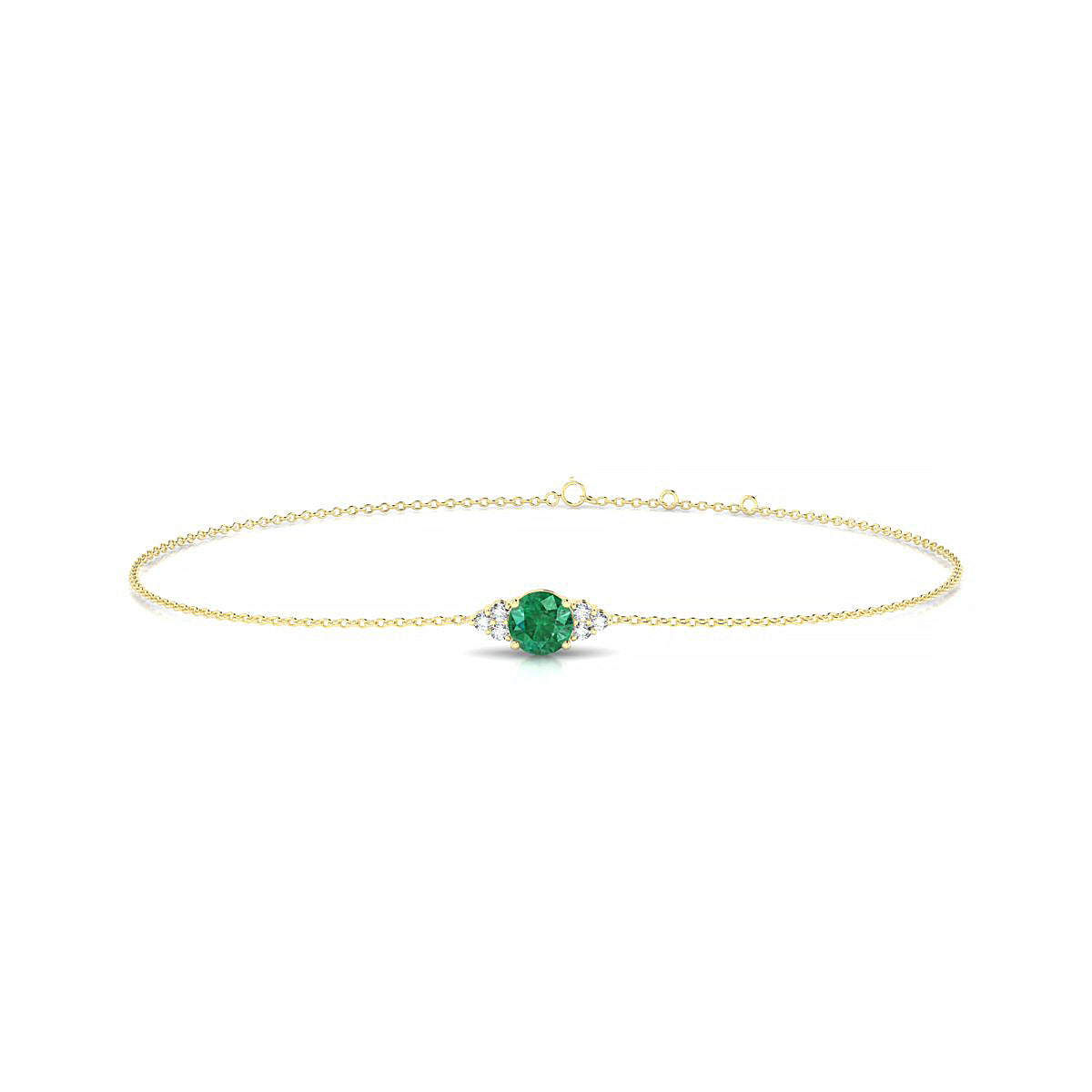Mirage | 18k Yellow Gold 4.5 mm Round Emerald Bracelet