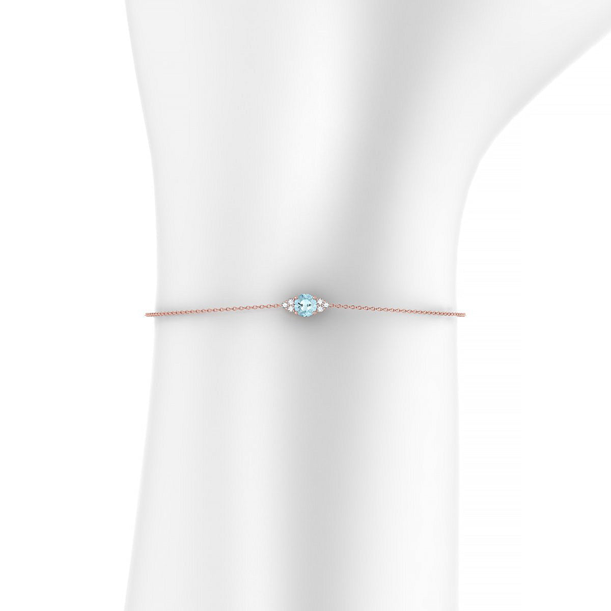 Mirage | 18k Rose Gold 4.5 mm Round Aquamarine Bracelet
