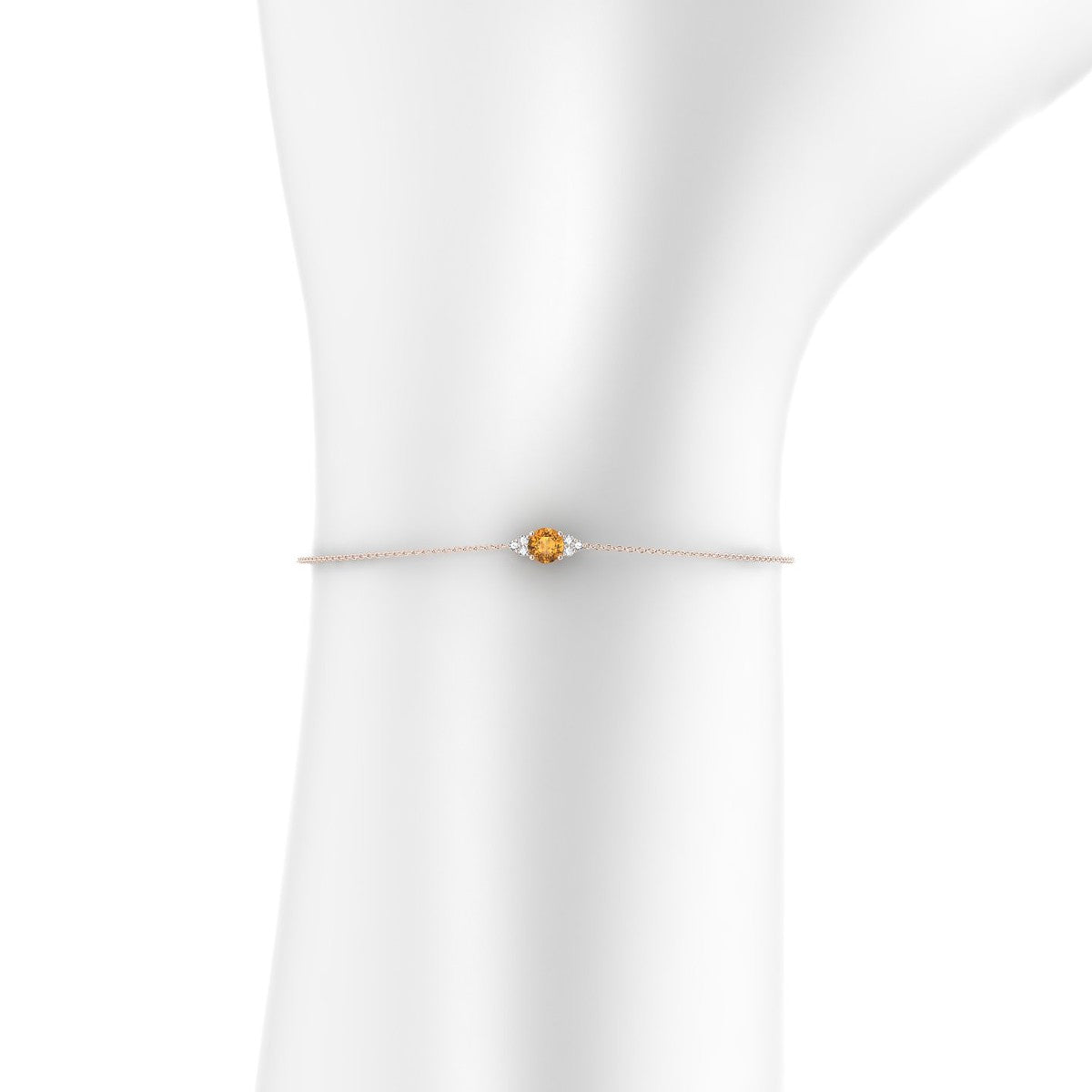 Mirage | 18k Rose Gold 4.5 mm Round Citrine Bracelet