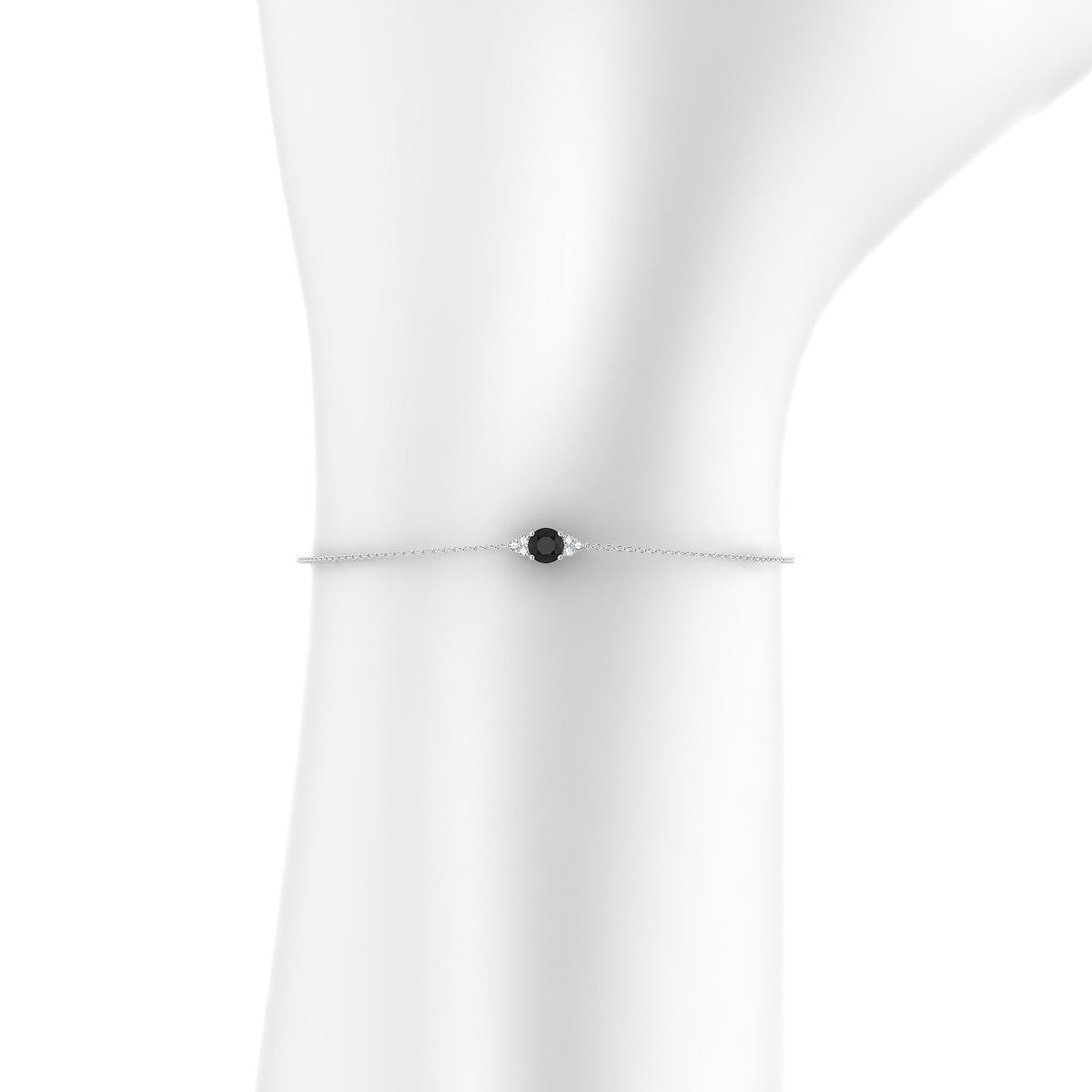 Mirage | 18k White Gold 4.5 mm Round Black Diamond Bracelet