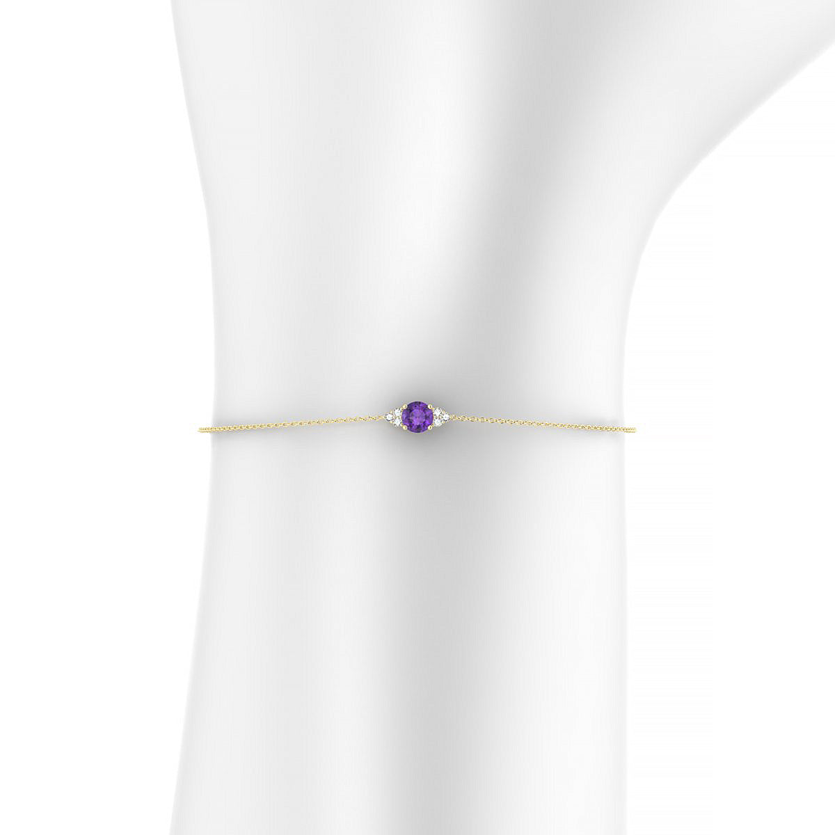 Mirage | 18k Yellow Gold 4.5 mm Round Amethyst Bracelet