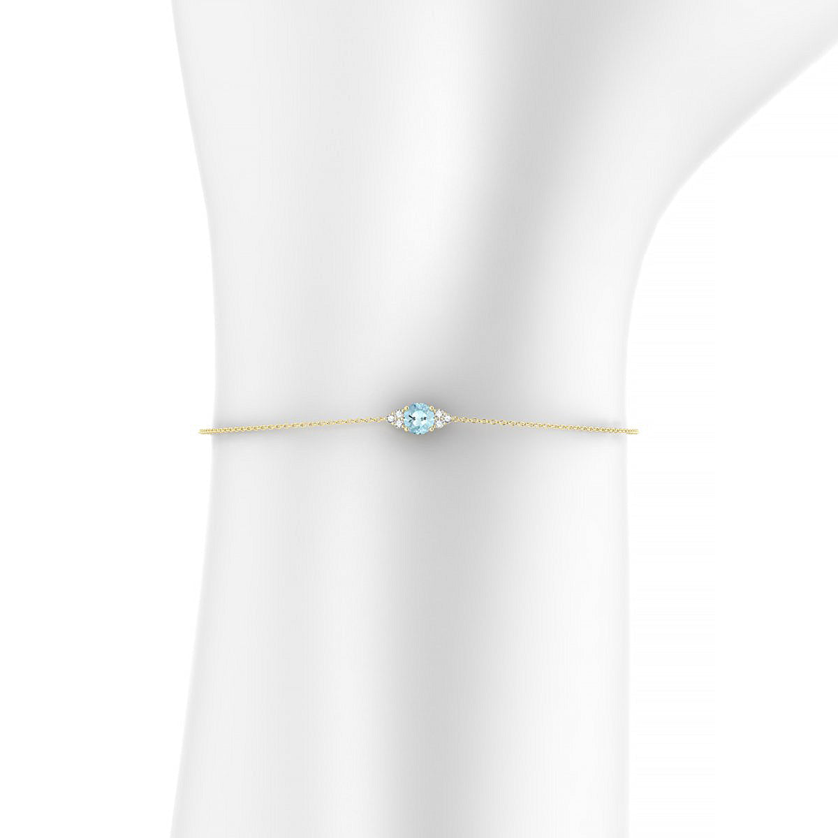 Mirage | 18k Yellow Gold 4.5 mm Round Aquamarine Bracelet