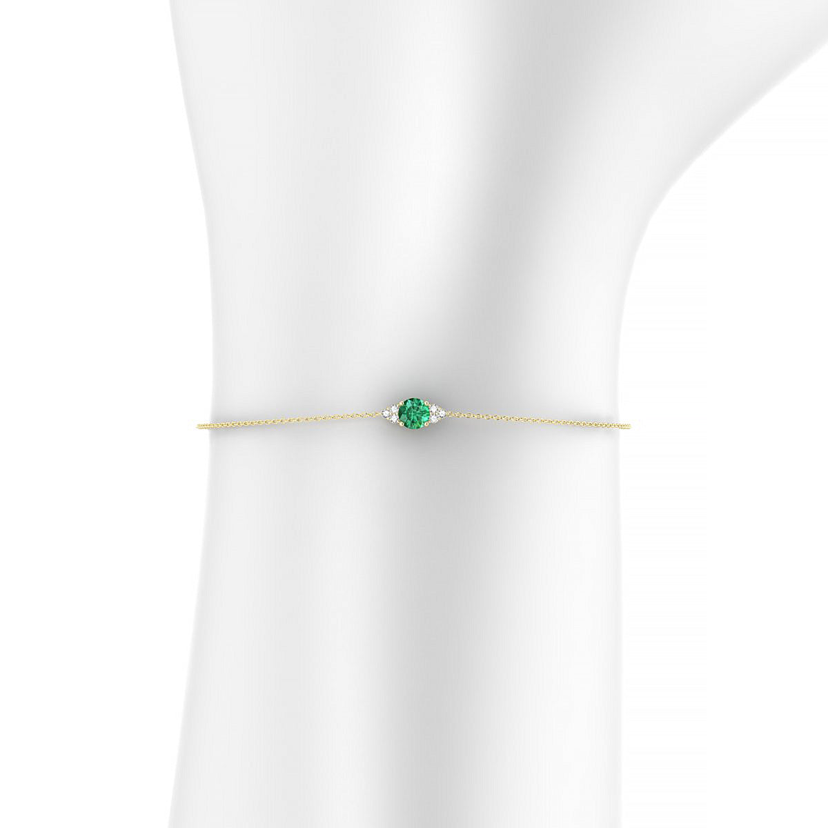 Mirage | 18k Yellow Gold 4.5 mm Round Emerald Bracelet
