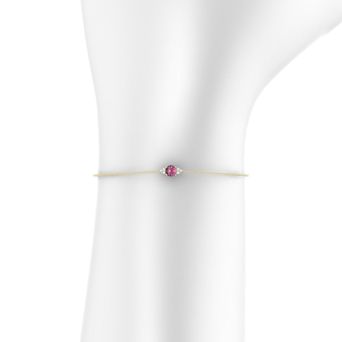 Mirage | 18k Yellow Gold 4.5 mm Round Rhodolite Bracelet