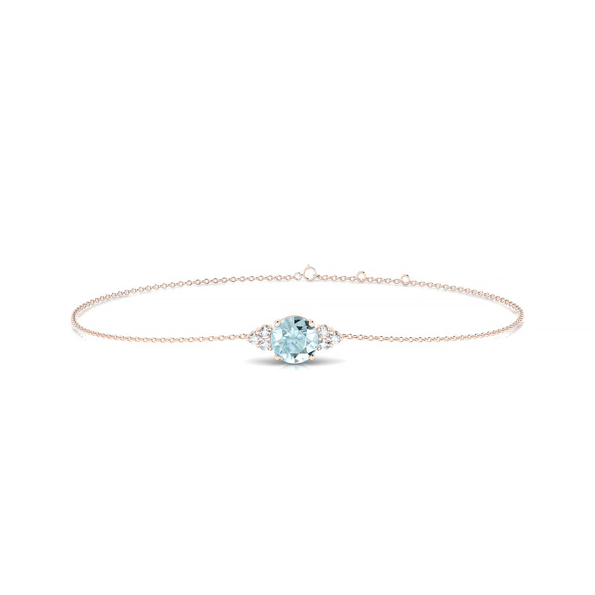 Mirage | 18k Rose Gold 6 mm Round Aquamarine Bracelet