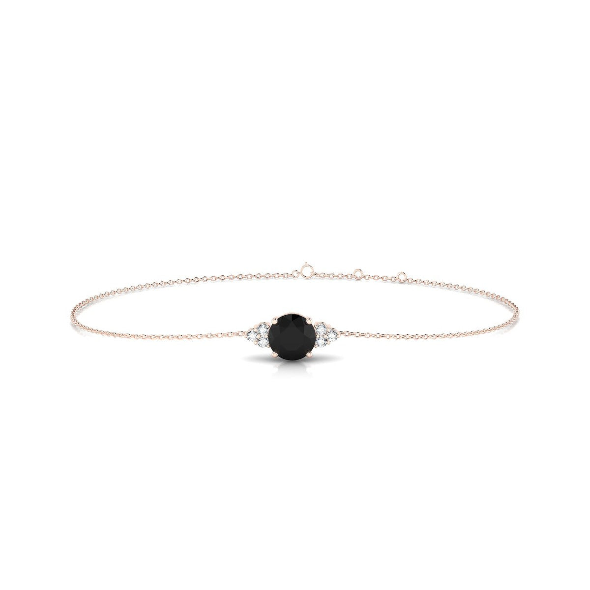 Mirage | 18k Rose Gold 6 mm Round Black Diamond Bracelet